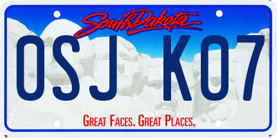 SD license plate 0SJK07