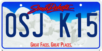 SD license plate 0SJK15