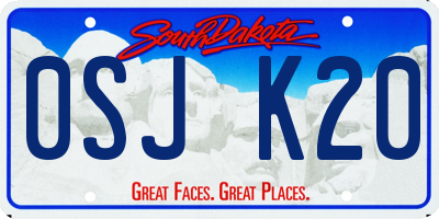 SD license plate 0SJK20