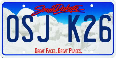 SD license plate 0SJK26