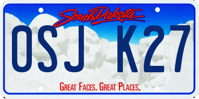 SD license plate 0SJK27