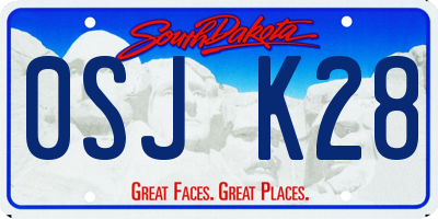 SD license plate 0SJK28