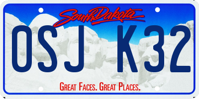 SD license plate 0SJK32