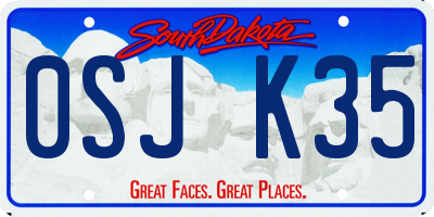 SD license plate 0SJK35