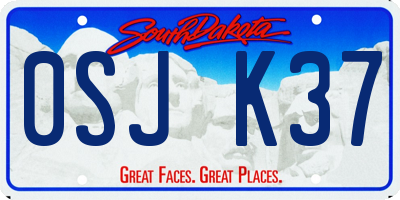 SD license plate 0SJK37