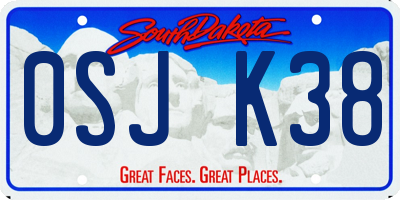 SD license plate 0SJK38