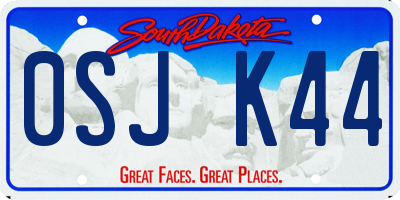 SD license plate 0SJK44