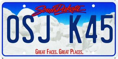 SD license plate 0SJK45