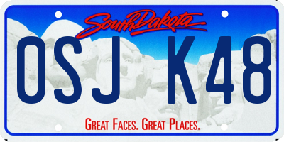 SD license plate 0SJK48