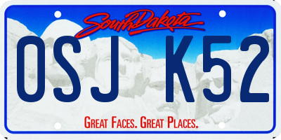 SD license plate 0SJK52
