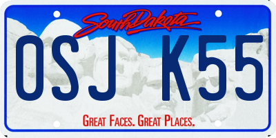 SD license plate 0SJK55