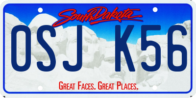 SD license plate 0SJK56