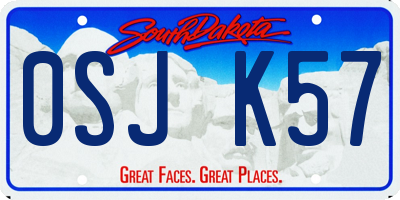 SD license plate 0SJK57