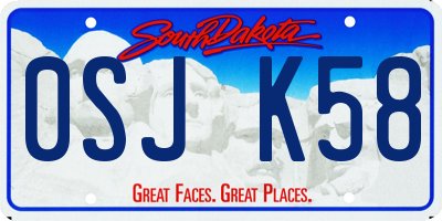 SD license plate 0SJK58