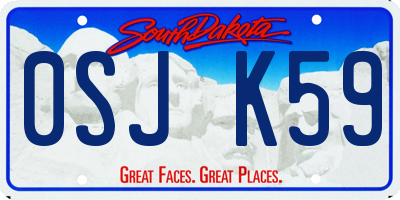 SD license plate 0SJK59