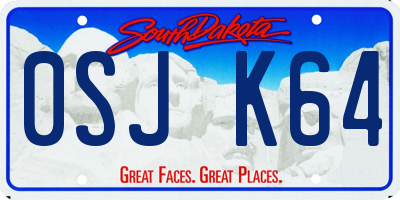 SD license plate 0SJK64