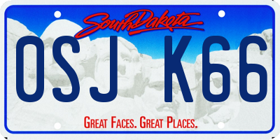 SD license plate 0SJK66