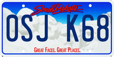 SD license plate 0SJK68