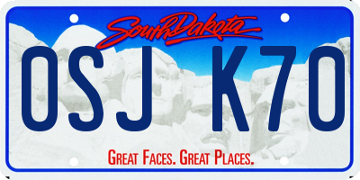 SD license plate 0SJK70
