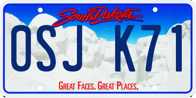 SD license plate 0SJK71
