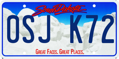 SD license plate 0SJK72