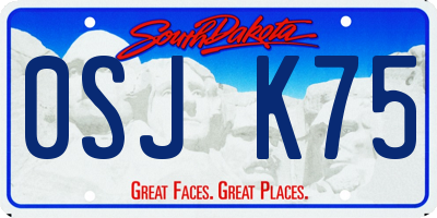 SD license plate 0SJK75