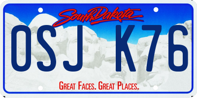 SD license plate 0SJK76