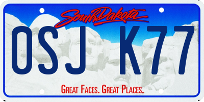 SD license plate 0SJK77