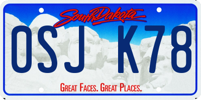 SD license plate 0SJK78