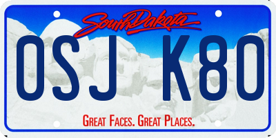 SD license plate 0SJK80