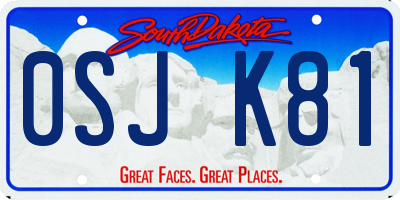 SD license plate 0SJK81