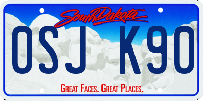 SD license plate 0SJK90