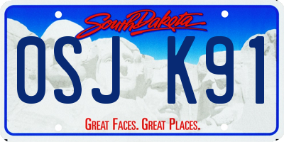 SD license plate 0SJK91