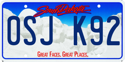 SD license plate 0SJK92
