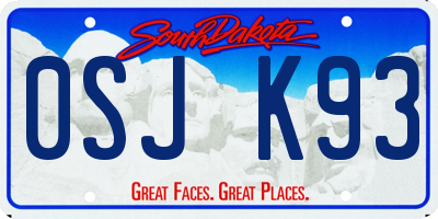 SD license plate 0SJK93
