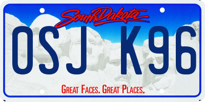 SD license plate 0SJK96