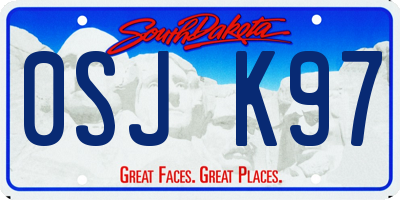 SD license plate 0SJK97