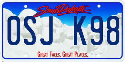 SD license plate 0SJK98