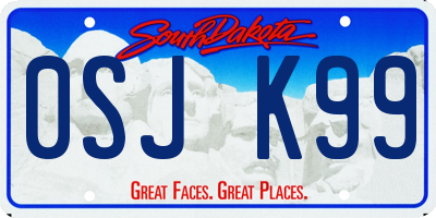 SD license plate 0SJK99