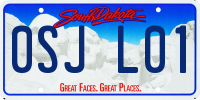 SD license plate 0SJL01