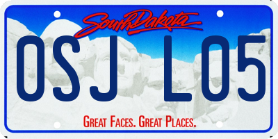 SD license plate 0SJL05