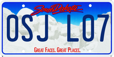 SD license plate 0SJL07