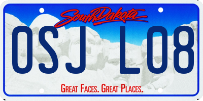 SD license plate 0SJL08