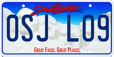 SD license plate 0SJL09