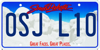 SD license plate 0SJL10