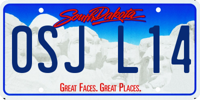 SD license plate 0SJL14