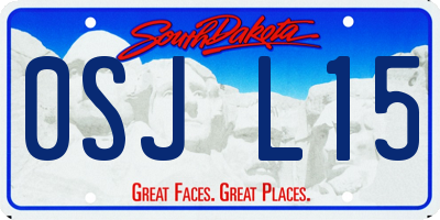 SD license plate 0SJL15