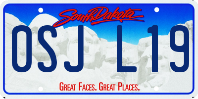 SD license plate 0SJL19