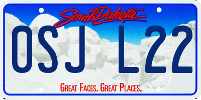 SD license plate 0SJL22