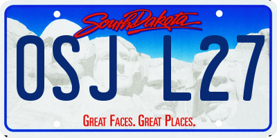 SD license plate 0SJL27